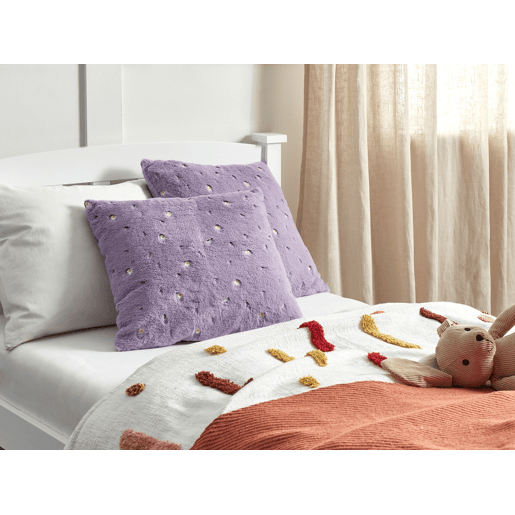 Conjunto de 2 almofadas decorativas LAVATERA 45 x 45 cm Violeta Padrão floral