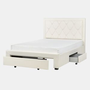 Beliani Cama com gavetas de arrumação Veludo LIEVIN