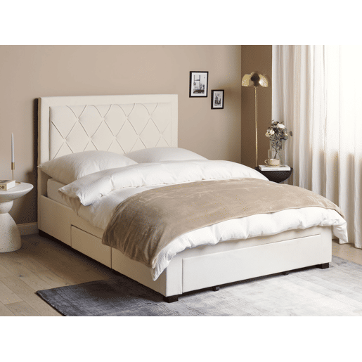 Beliani Cama com gavetas de arrumação Veludo LIEVIN
