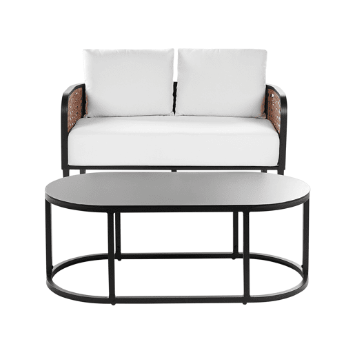 Conjunto de jardim com mesa 2 lugares MONTEFALCO Metal Branco