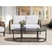 Beliani Sofá de jardín Aluminio MONTEFALCO Beliani Sofá de jardín Aluminio MONTEFALCO Blanco/ Beige
