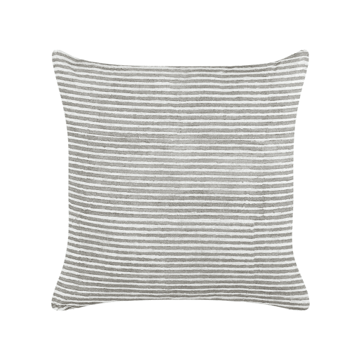 Conjunto de 2 almofadas decorativas KANPAS Linho 50 x 50 cm Cinzento Às riscas