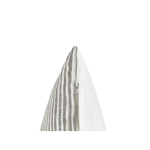 Conjunto de 2 almofadas decorativas KANPAS Linho 50 x 50 cm Cinzento Às riscas