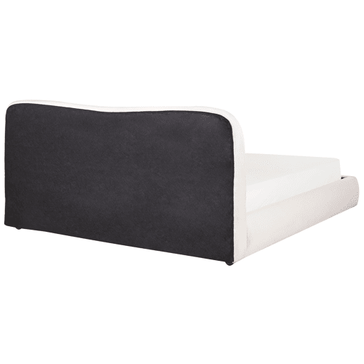 Cama baú Bouclé BLAGNAC 180 x 200 cm Branco creme