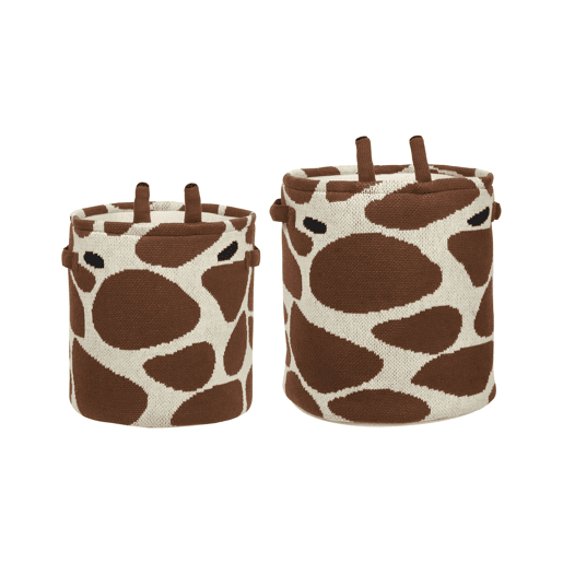 Conjunto de 2 cestos infantis Girafa POMANG Algodão Castanho