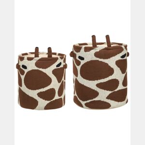 Conjunto de 2 cestos infantis Girafa POMANG Algodão Castanho