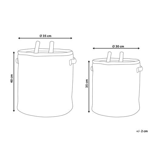 Conjunto de 2 cestos infantis Girafa POMANG Algodão Castanho