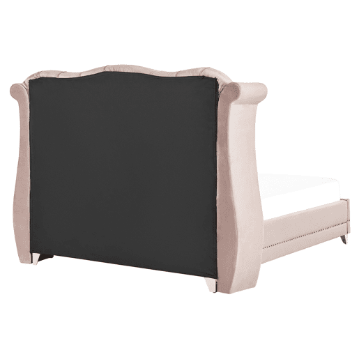 Cama Veludo AYETTE 180 x 200 cm Rosa pastel