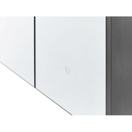 Móvel de casa de banho suspenso com espelho LED JARAMILLO 60 cm 60 cm Preto