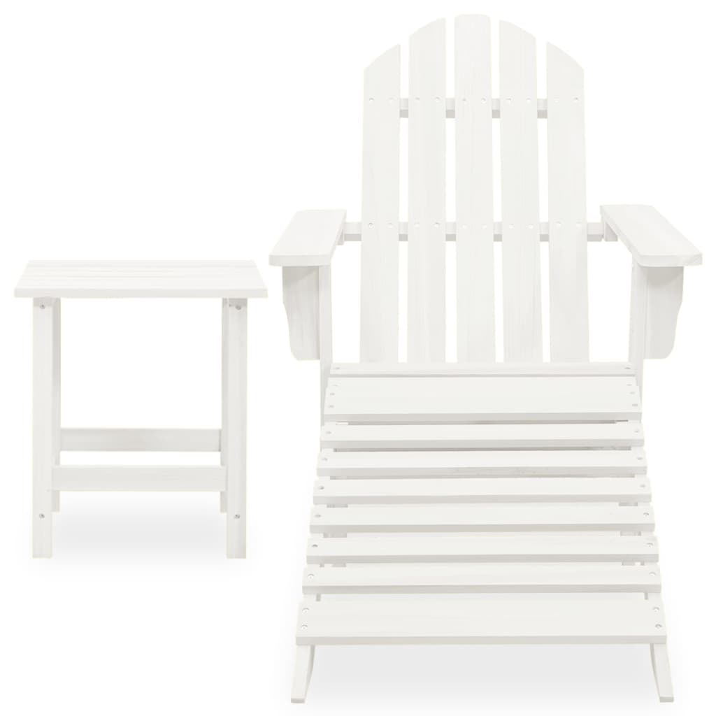 Silla con otomana y mesa jardín adirondack macizo abeto blanco