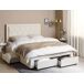 Beliani Cama con cajones Terciopelo LIEVIN 165x217 Beliani Cama con cajones Terciopelo LIEVIN 165x217 Beige