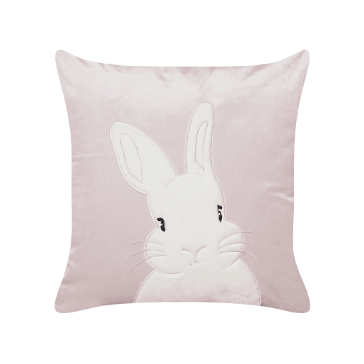 Conjunto de 2 almofadas decorativas IBERIS Veludo 45 x 45 cm Rosa
