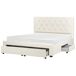 Beliani Cama con cajones Terciopelo LIEVIN 185x217 Beliani Cama con cajones Terciopelo LIEVIN 185x217 Beige