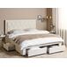 Beliani Cama con cajones Terciopelo LIEVIN 185x217 Beliani Cama con cajones Terciopelo LIEVIN 185x217 Beige