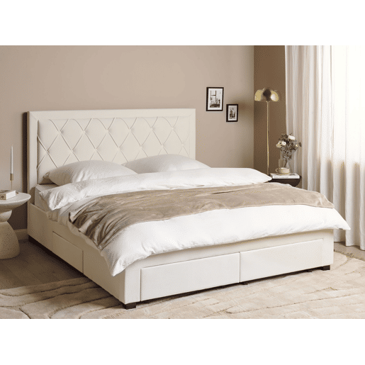 Beliani Cama com gavetas de arrumação Veludo LIEVIN
