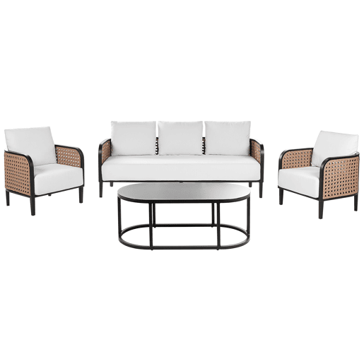 Conjunto de jardim com mesa 5 lugares MONTEFALCO Metal Branco