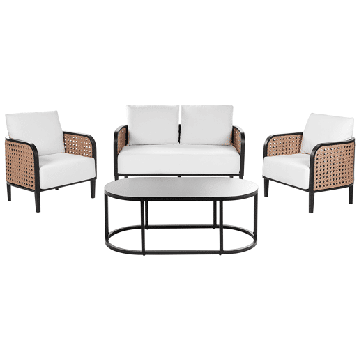 Conjunto de jardim com mesa 4 lugares MONTEFALCO Metal Branco