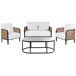 Beliani Conjunto de jardín Aluminio MONTEFALCO Beliani Conjunto de jardín Aluminio MONTEFALCO Blanco/ Beige