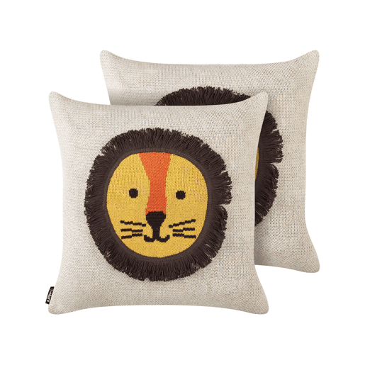 Conjunto de 2 almofadas decorativas SARANGAR Algodão 45 x 45 cm Creme