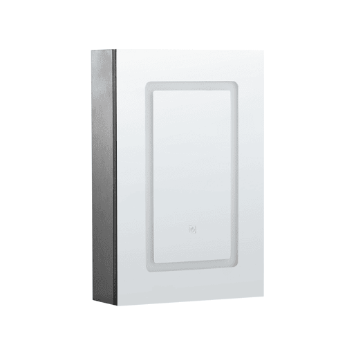 Móvel de casa de banho suspenso com espelho LED CONDOR 40 cm 60 cm Preto