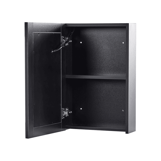 Móvel de casa de banho suspenso com espelho LED CONDOR 40 cm 60 cm Preto