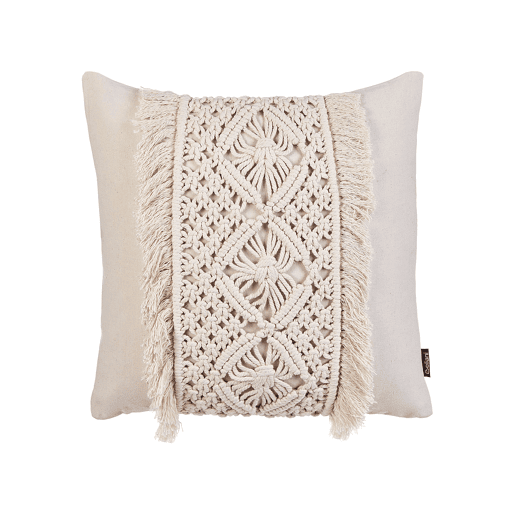 Conjunto de 2 almofadas decorativas KALAM Algodão 45 x 45 cm Creme claro Padrão geométrico