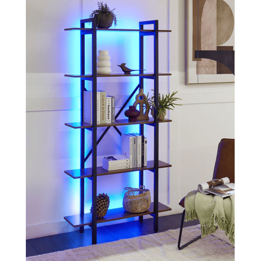 Estante com 5 prateleiras DARBY 180 cm Castanho escuro