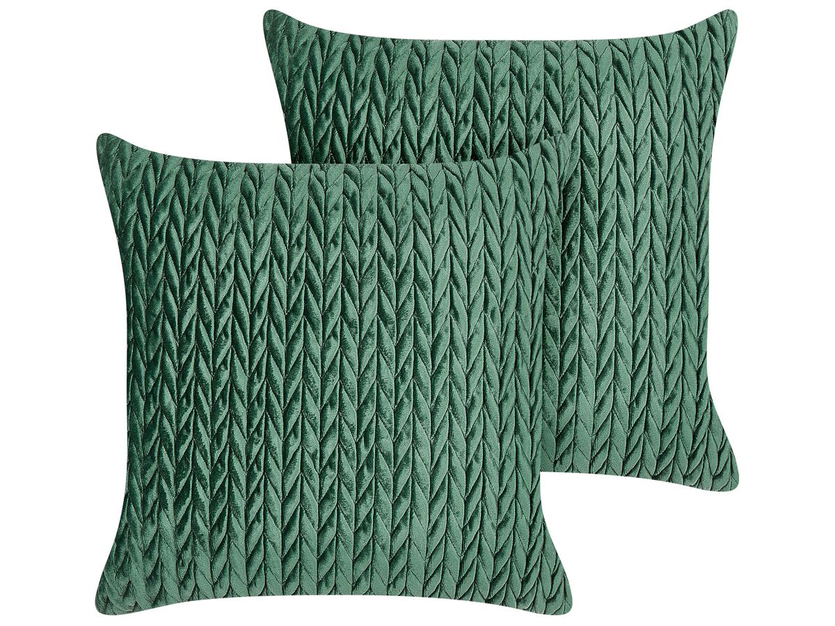 Beliani Cojín decorativo ECLIPTA 45x45 Verde Oscuro