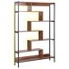Estantería de 6 baldas LED de madera DAVEN Estantería de 6 baldas LED de madera DAVEN Marrón