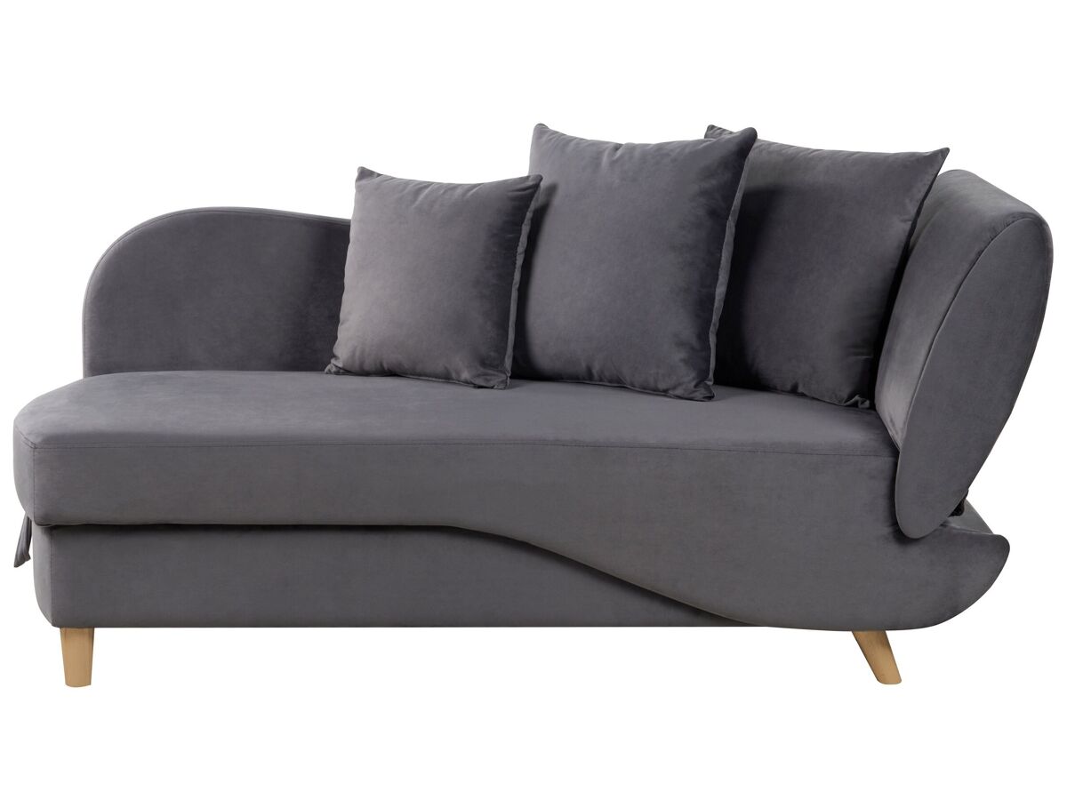 Beliani Chaise longue derecho Terciopelo MERI