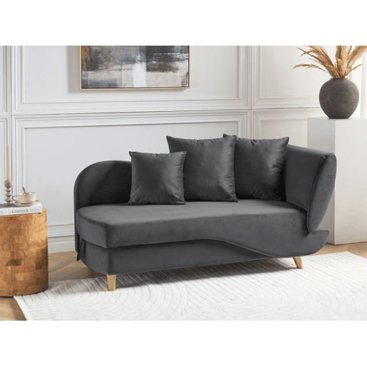 Beliani Chaise longue à direita Veludo MERI