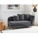 Beliani Chaise longue derecho Terciopelo MERI Beliani Chaise longue derecho Terciopelo MERI Gris Oscuro