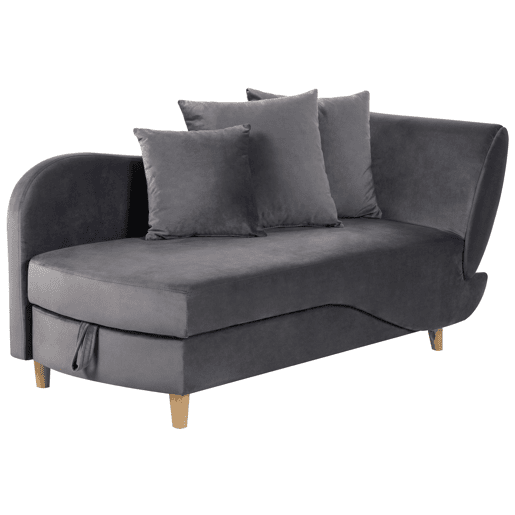 Beliani Chaise longue à direita Veludo MERI