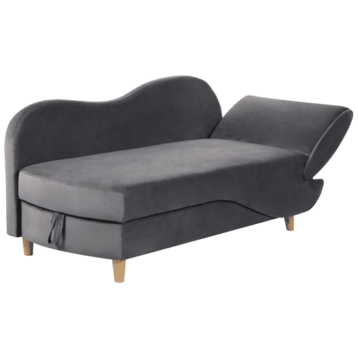 Beliani Chaise longue à direita Veludo MERI