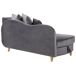 Beliani Chaise longue derecho Terciopelo MERI Beliani Chaise longue derecho Terciopelo MERI Gris Oscuro