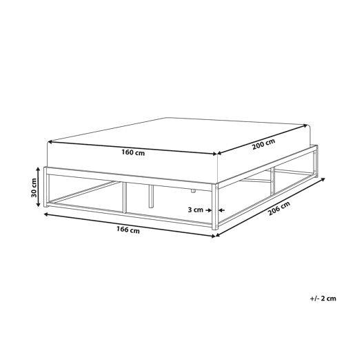 Cama Metal VIRY 160 x 200 cm Preto Cama Metal VIRY 160 x 200 cm Preto