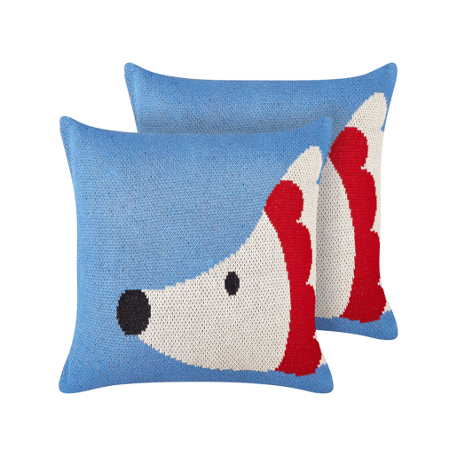 Conjunto de 2 almofadas decorativas PASHOT Algodão 45 x 45 cm Azul