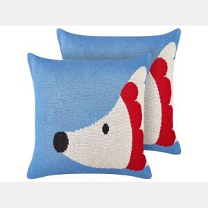 Conjunto de 2 almofadas decorativas PASHOT Algodão 45 x 45 cm Azul