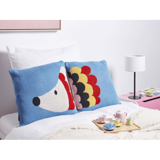 Conjunto de 2 almofadas decorativas PASHOT Algodão 45 x 45 cm Azul