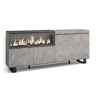 Aparador sala de jantar, Sala, Cozinha, Entrada, TV, 208x35x87cm, 4 Portas, Lareira eléctrica XXL, Design industrial, Estilo moderno, Cimento