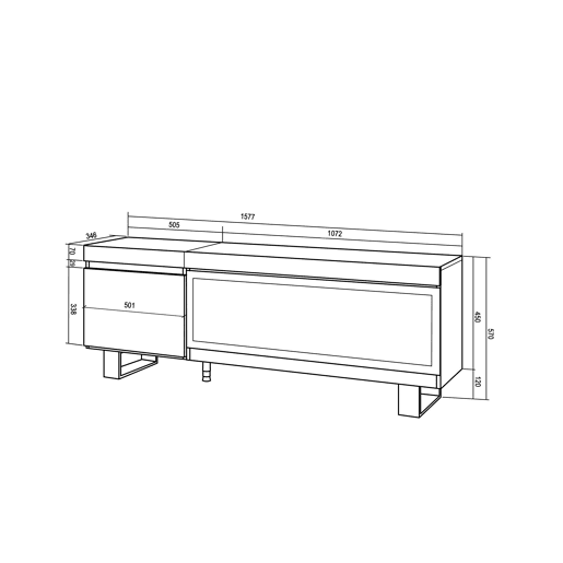 Móvel de TV, Muito espaço de arrumação, 158x35x57cm, Para televisores até 65, Lareira eléctrica XXL, Design industrial, Estilo moderno, Carvalho Móvel de TV, Muito espaço de arrumação, 158x35x57cm, Para televisores até 65, Lareira eléctrica XXL, Design industrial, Estilo moderno, Carvalho