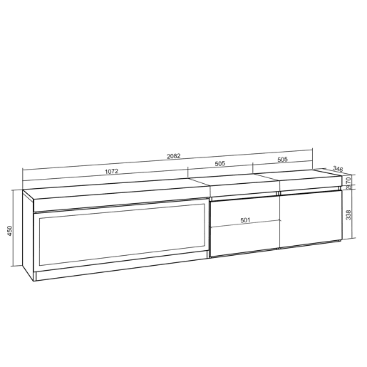 Móvel de TV, Muito espaço de arrumação, 208x35x45cm, Para televisores até 80, Lareira eléctrica XXL, Estilo moderno, Cimento Móvel de TV, Muito espaço de arrumação, 208x35x45cm, Para televisores até 80, Lareira eléctrica XXL, Estilo moderno, Cimento