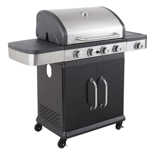 COOK'IN GARDEN - Barbecue a gás FIDGI 4 com termómetro - 4 queimadores + fogão de 14,5kW