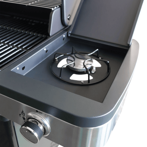COOK'IN GARDEN - Barbecue a gás FIDGI 4 com termómetro - 4 queimadores + fogão de 14,5kW
