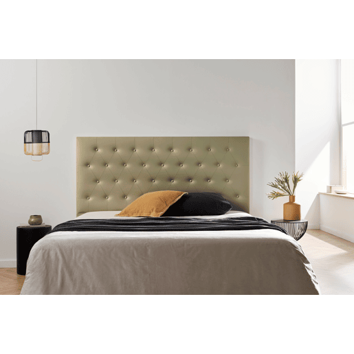 Cabeceira Estofada FERRARA Pele Sintética 210x120x8 cm - Dourado - Moonia