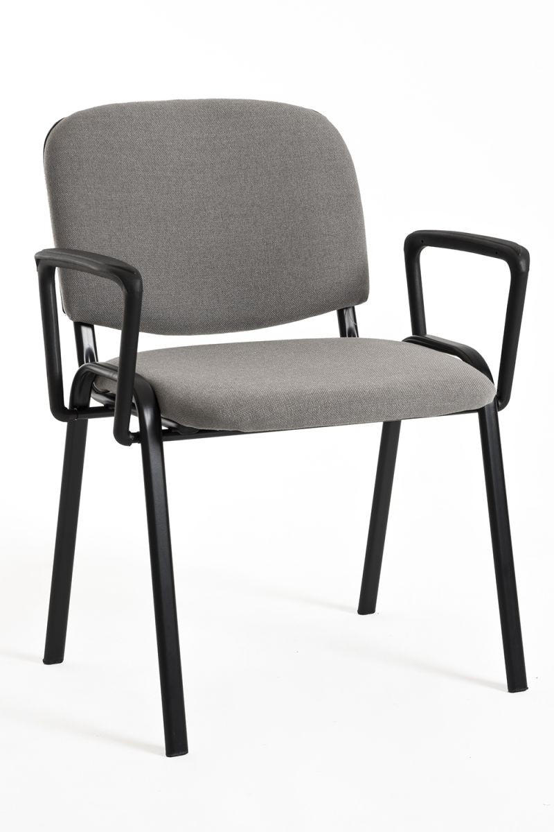Pack 4 sillas ofis con brazos - gris claro