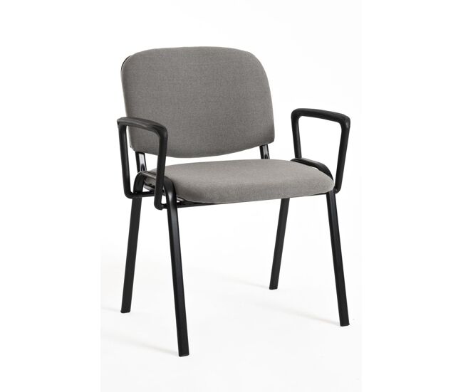 Pack 4 sillas ofis con brazos - gris claro