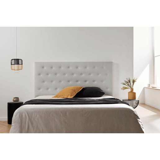 Cabeceira Estofada FERRARA Pele Sintética 170x120x8 cm - CINZA CLARO - Moonia