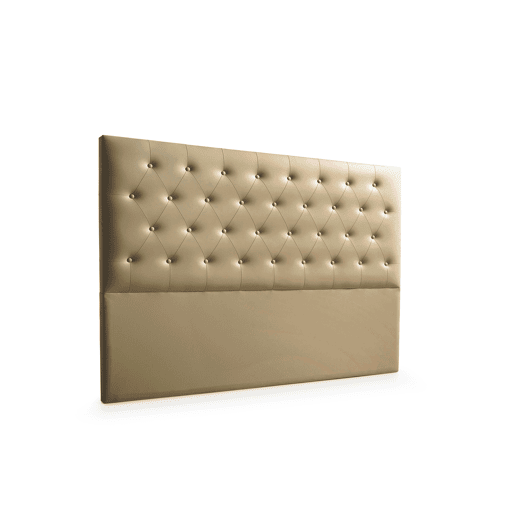 Cabeceira Estofada FERRARA Pele Sintética 130x120x8 cm - Dourado - Moonia
