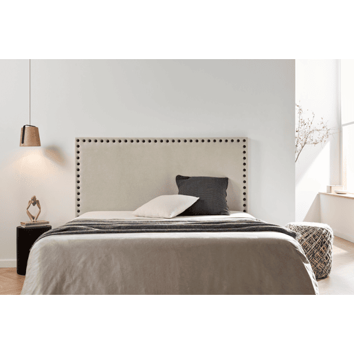 Cabeceira Estofada MODENA DUO Aqualine 145x120x8 cm - Bege Torrado - Moonia